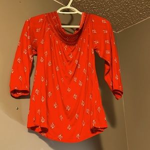 off the shoulder red old navy top size medium